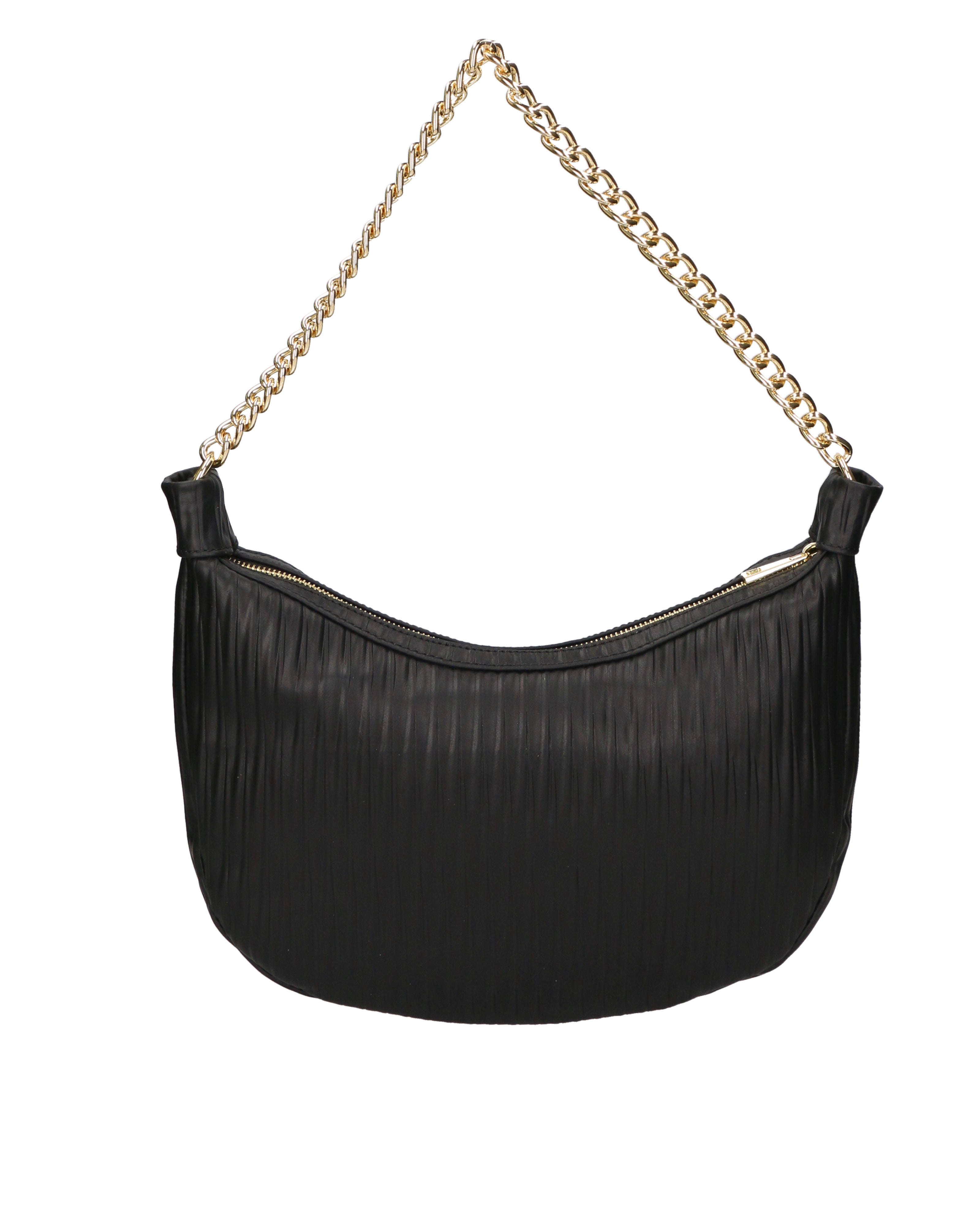 Zelia Nova Borsa a spalla da donna Vera pelle 03818-S28 NERO ORO Chiara Ferretti