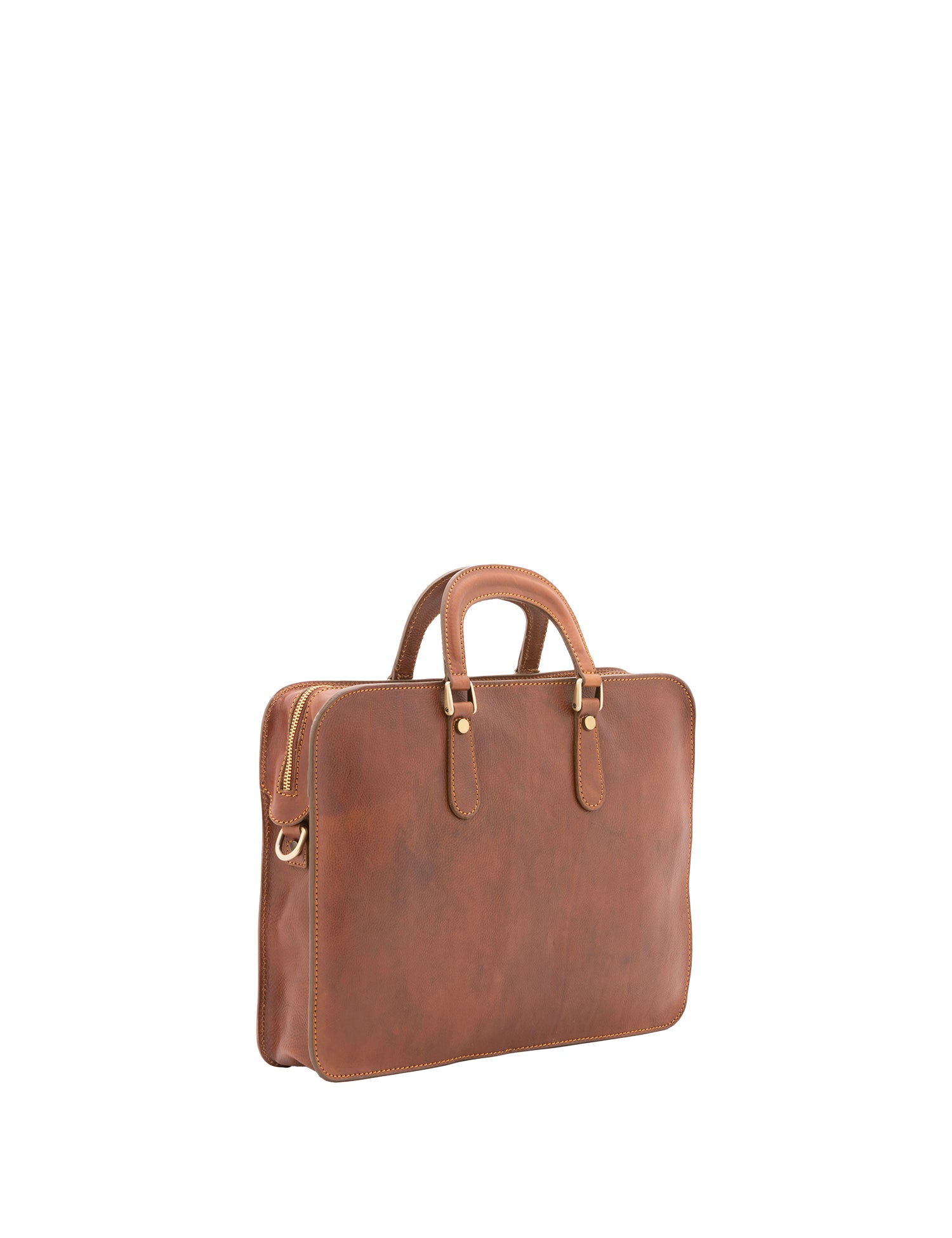 Borsa a mano unisex in vera pelle Made in Italy 4410-MARRONE Alessia Firenze