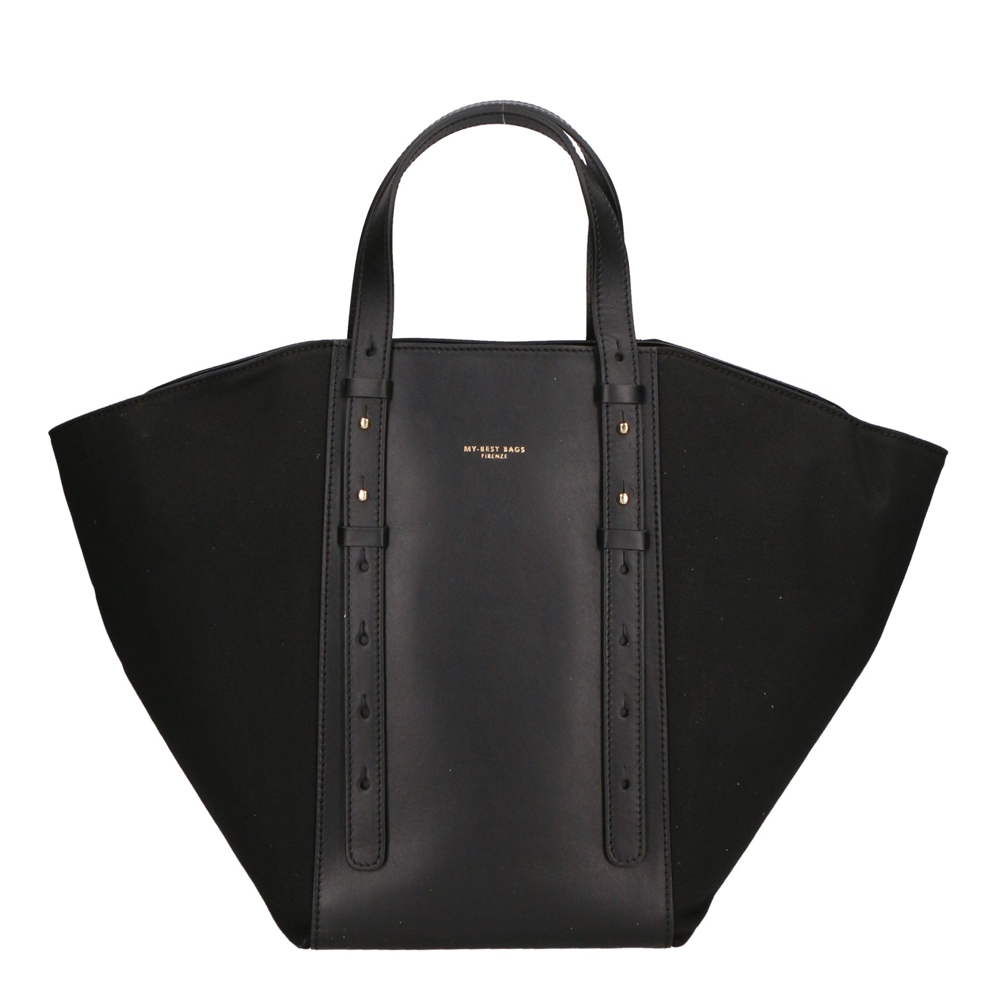 Borsa a mano da donna Vera pelle e suede MYB-7030-SS-NERO+VACCHETTA NERO My Best Bag