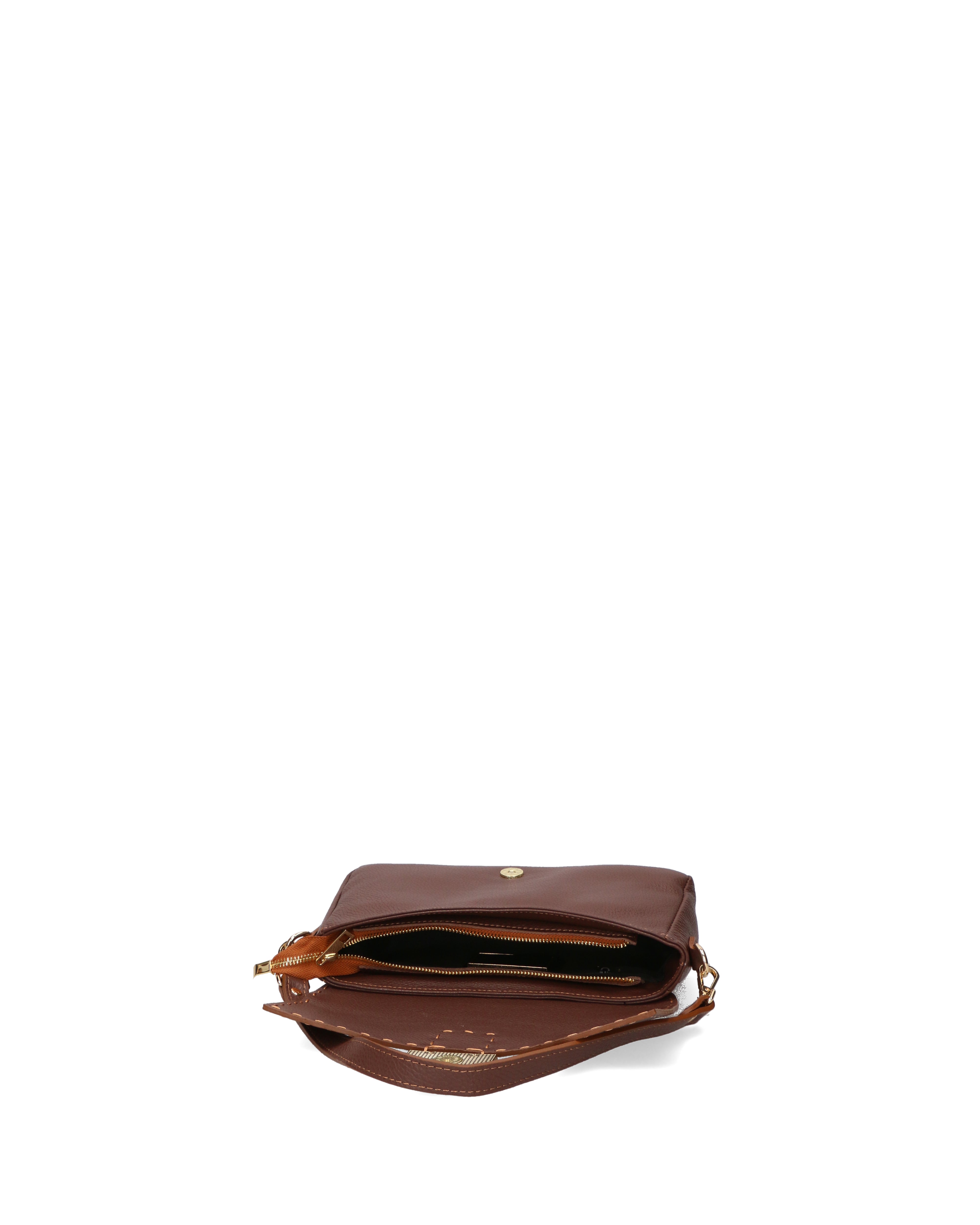 Wally Borsa a spalla da donna Vera pelle 06869-D223 cioccolato Gave Lux