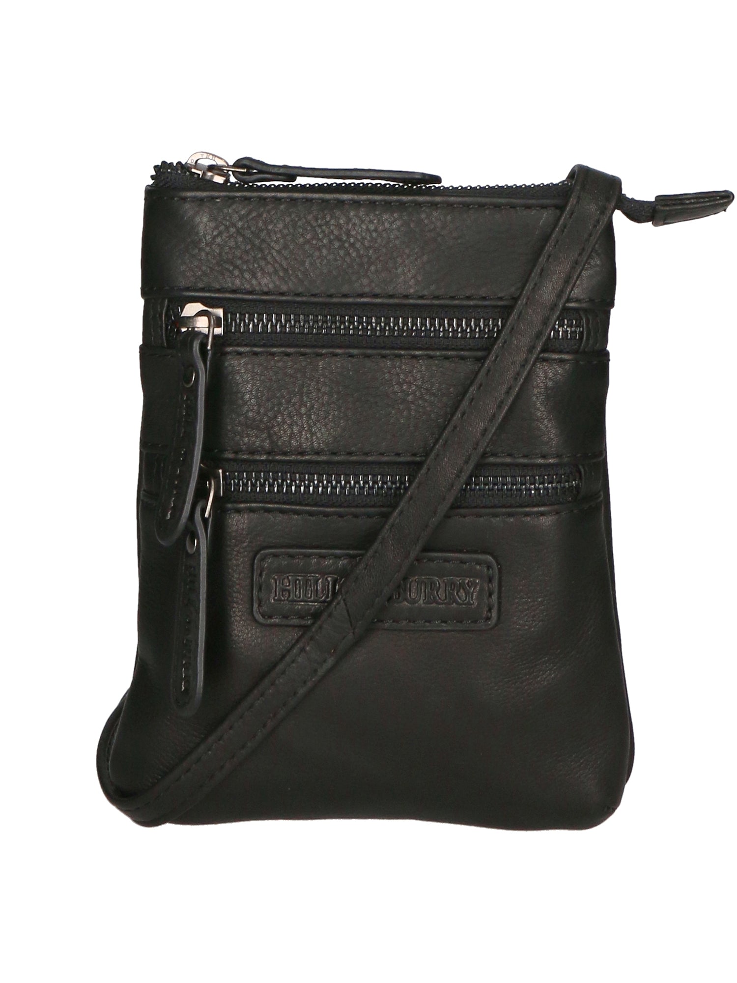 Borsa a tracolla da uomo 100% vera pelle HILB-3190-BLACK NERO Hill Burry