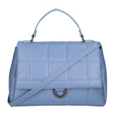 Purple Women's Handbag in Genuine Leather Made in Italy 17x28x7 cm