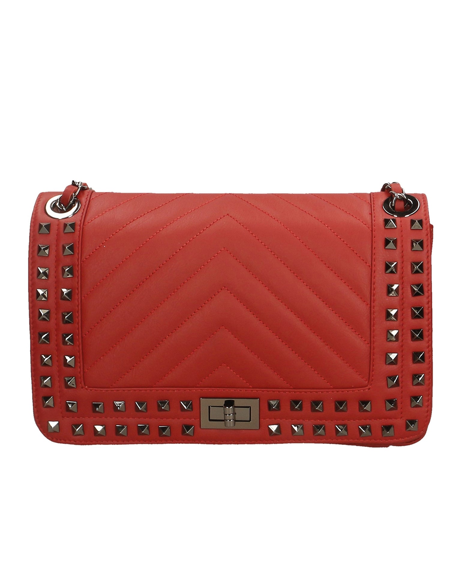 Bologna Borsa a spalla da donna Vera pelle 6590-ROSSO RED Gave Lux