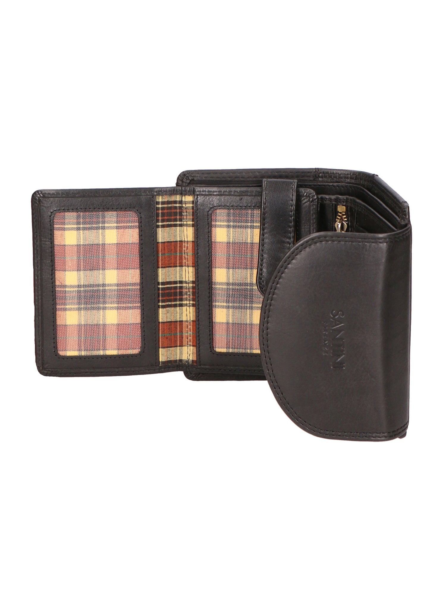 Portafoglio unisex vera pelle Made in Italy Vacchetta Ingrassata SN2827947-BLACK Santini Firenze