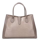 Aurora Borsa a mano da donna Vera pelle croco 05698-C40 TAUPE SCURO DARK TAUPE Gave Lux