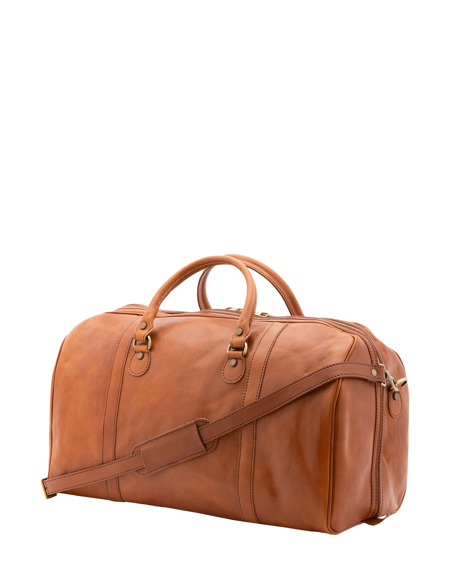 Borsa da viaggio unisex vera pelle 100% cotone 4038-MIELE Alessia Firenze