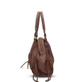 Borsa a Spalla in Genuine Printed Suede Leather Testa di Moro