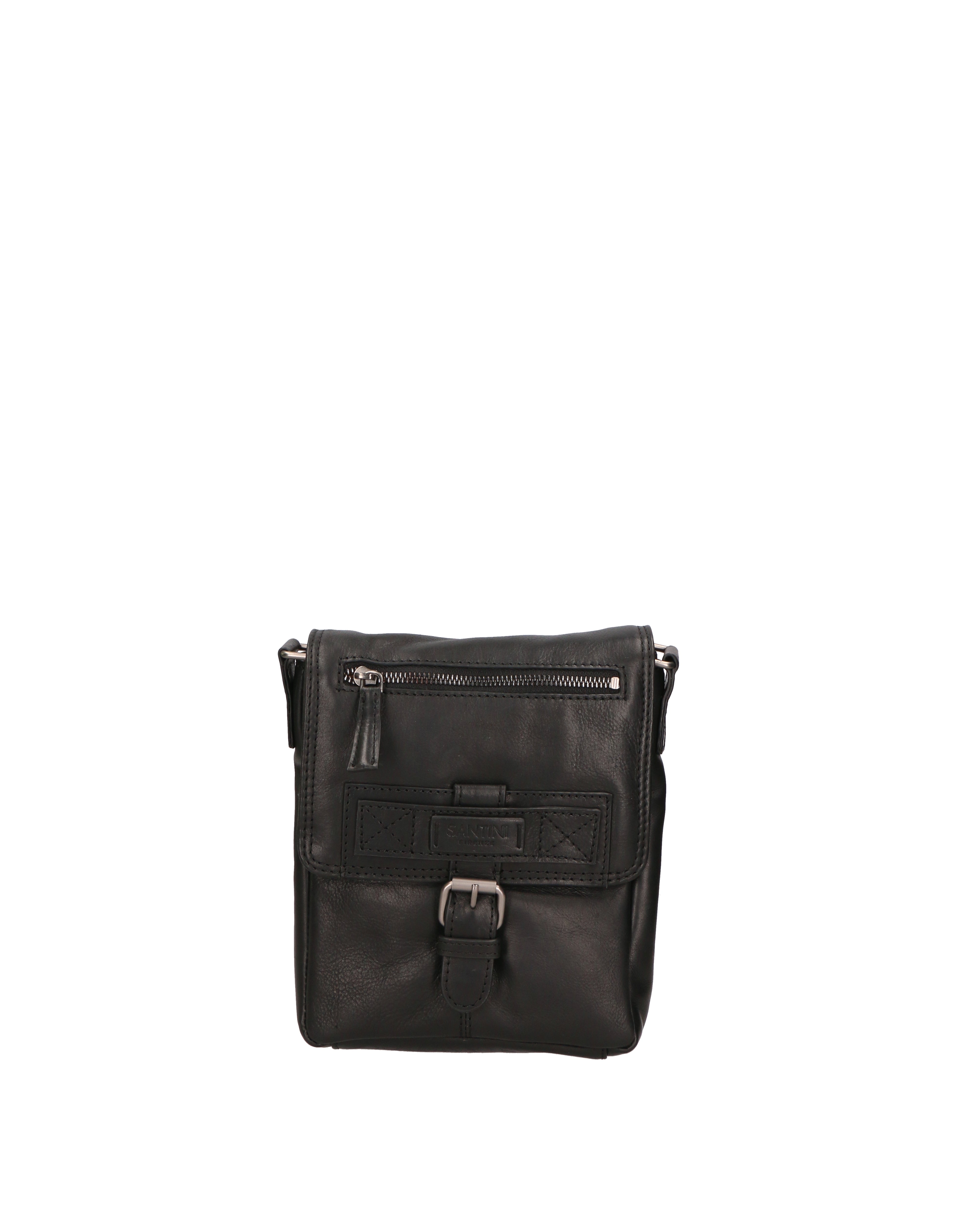 Borsa a tracolla unisex vera pelle 100% pelle SN5863647-BLACK Santini Firenze