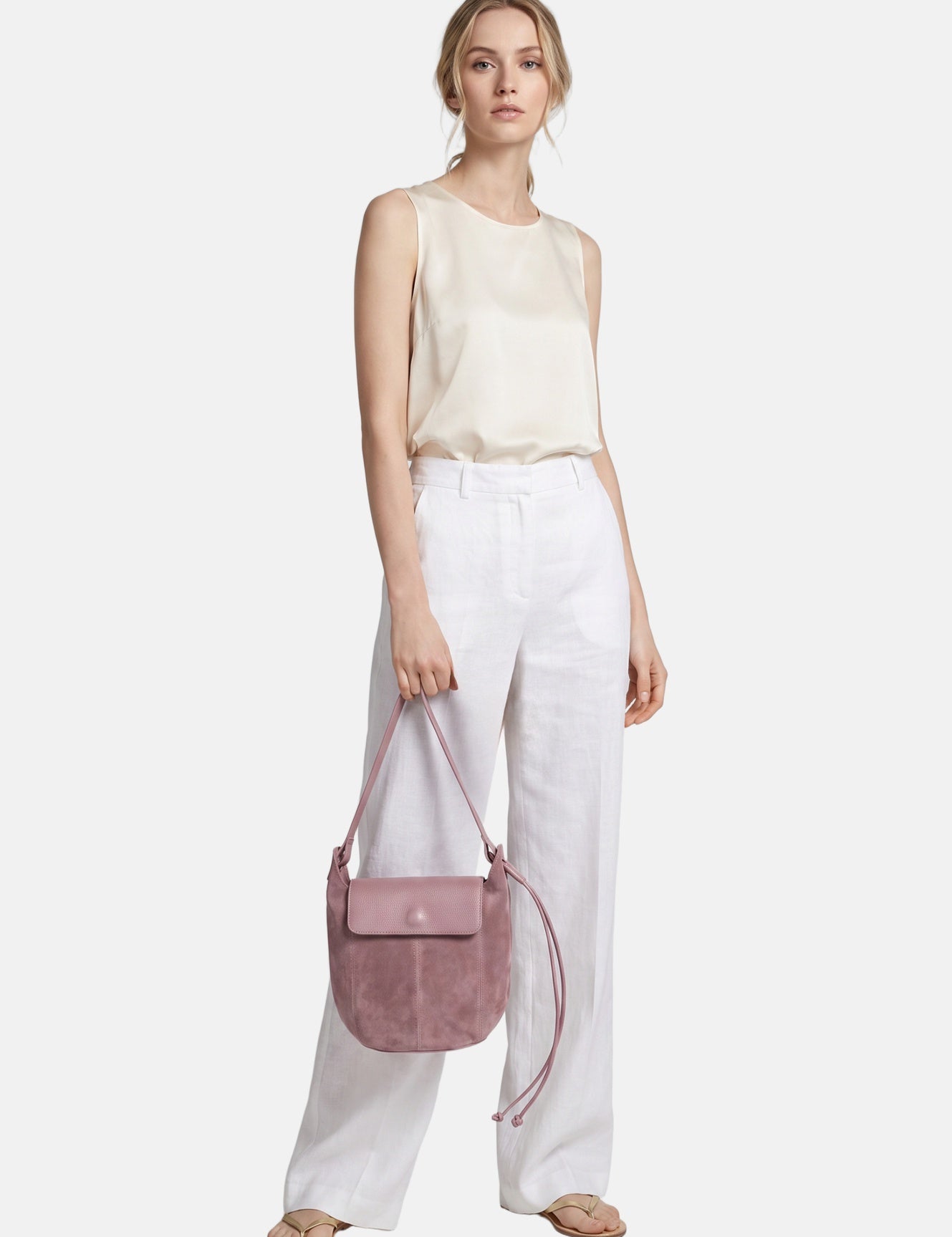 Borsa a Tracolla in Dollaro Leather Rosa