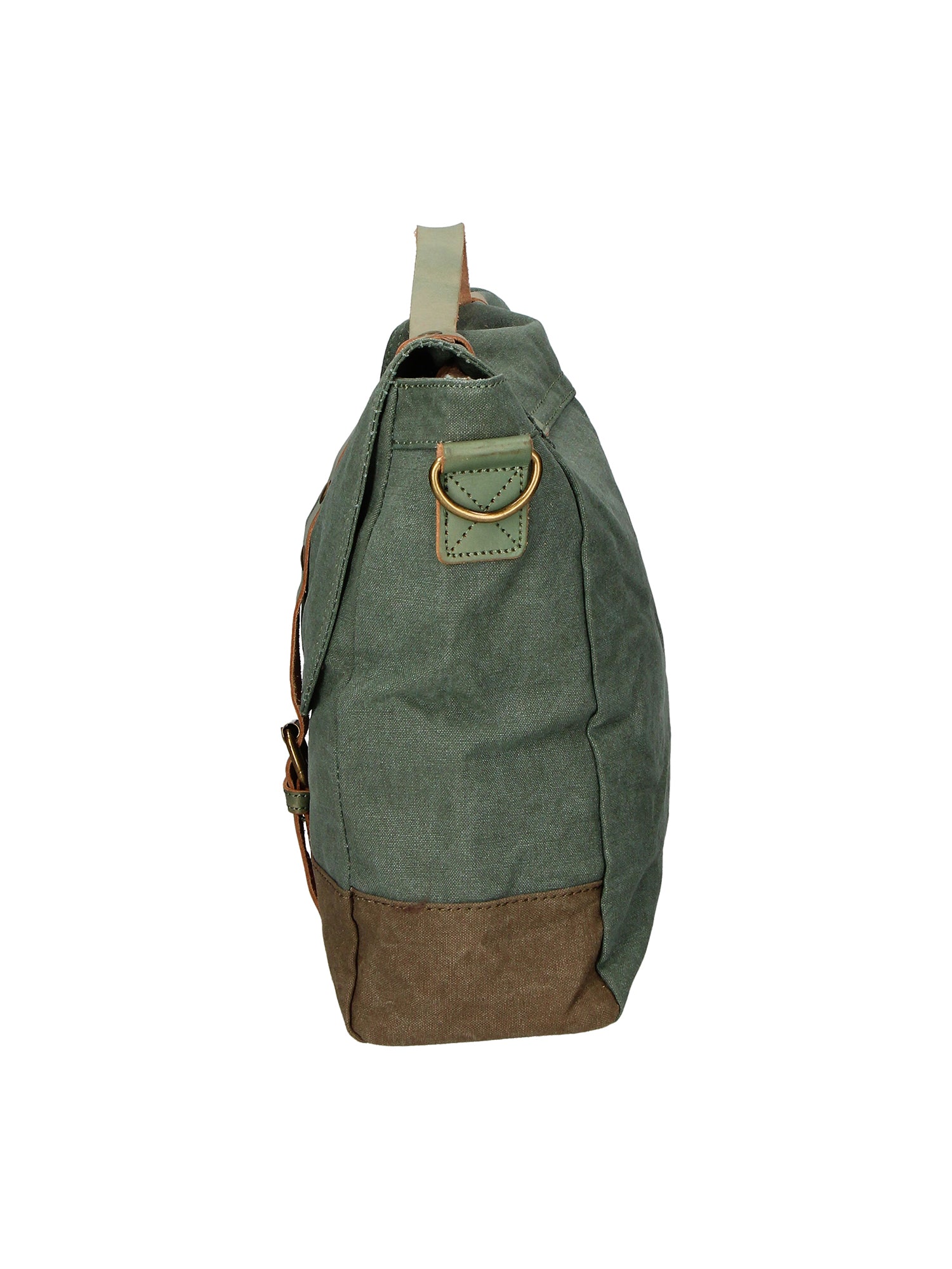 Minerva Borsa a mano unisex Canvas e pelle ZG3011-VERDE GREEN Gave Lux