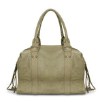 Borsa a Spalla in Genuine Printed Suede Leather Verde