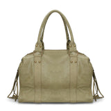 Borsa a Spalla in Genuine Printed Suede Leather Verde