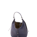 Borsa a spalla da donna 100% vera pelle 4607-BLU Alessia Firenze