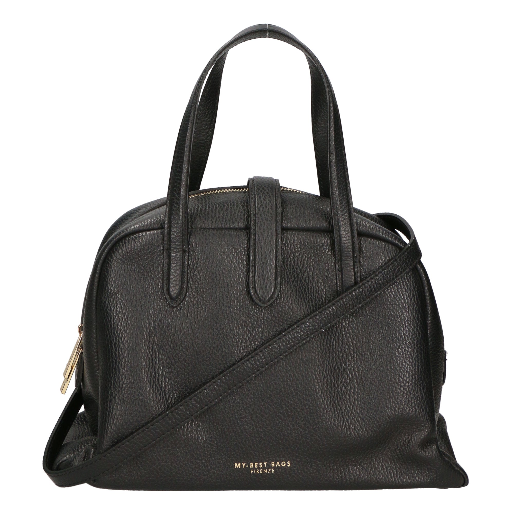 Borsa a mano da donna 100% vera pelle MYB-6007G-FW-D28 NERO BLACK My Best Bag