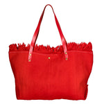Agnese Borsa Shopper da donna Cotone e pelle 04649-D08 ROSSO RED Gave Lux