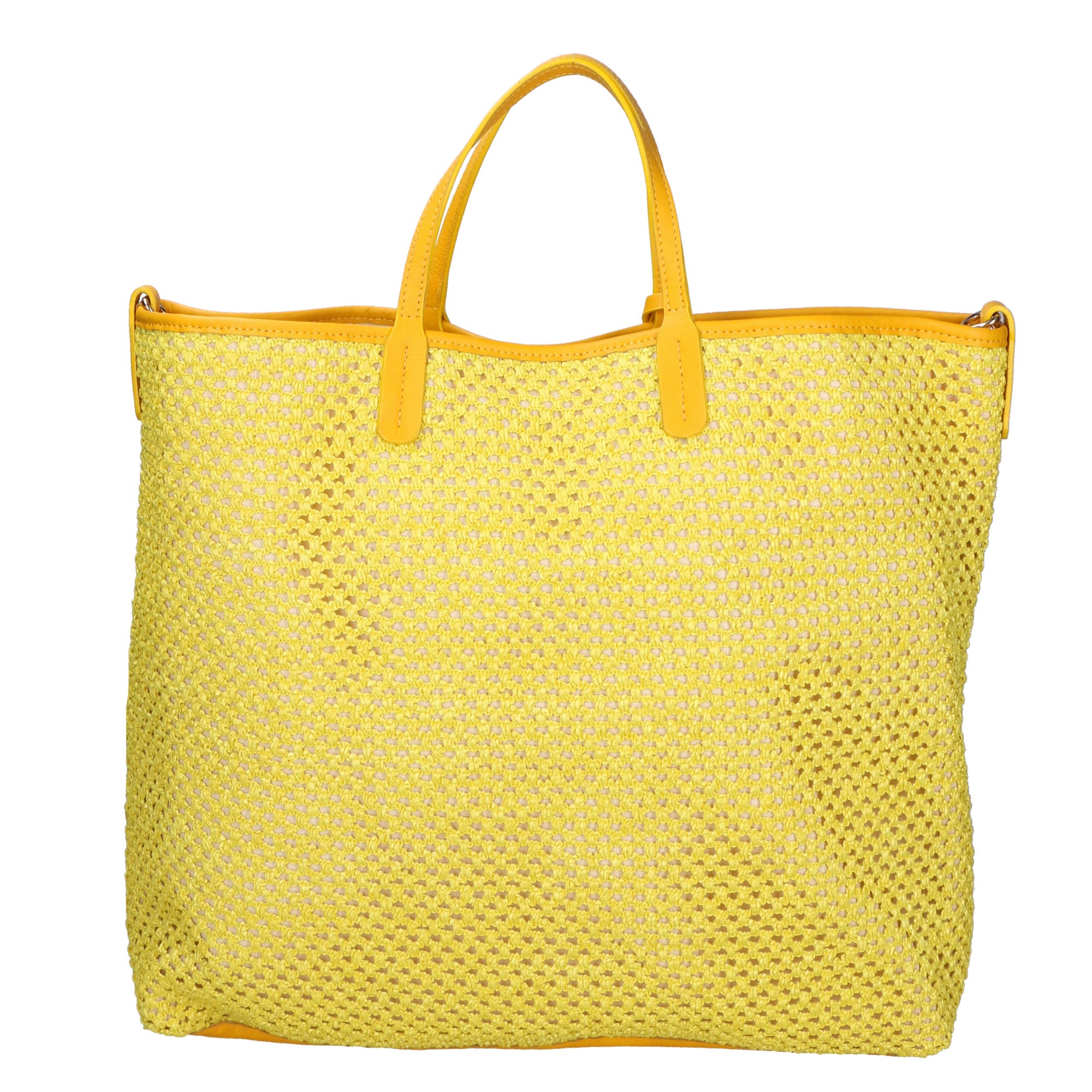 Borsa a mano da donna Paglia e pelle MYB-7027-SS-GIALLO My Best Bag