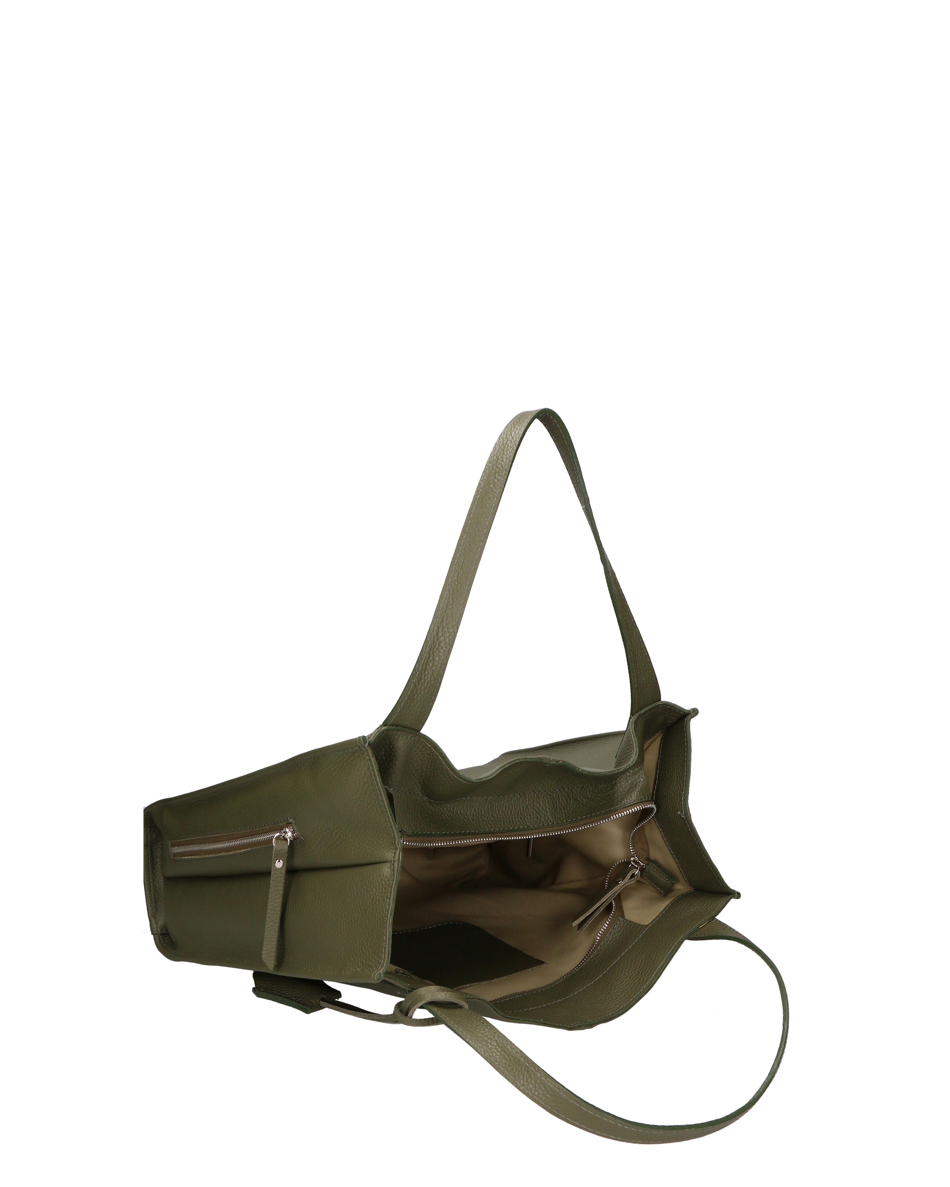 Silvana Pro Borsa a spalla da donna Vera pelle 7001-74 VERDE MILITARE Chiara Ferretti