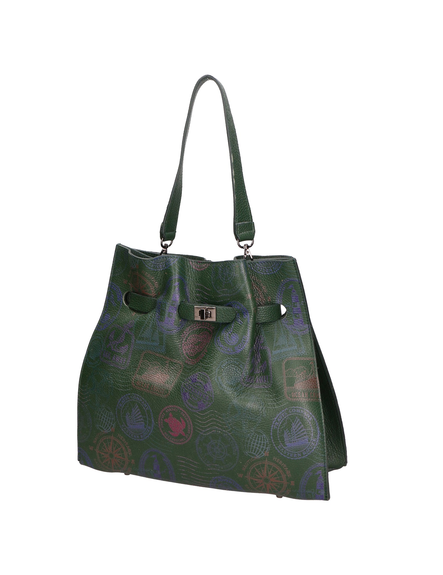 Voyageuse Borsa a mano da donna Vera pelle 564137-VERDE Gave Lux