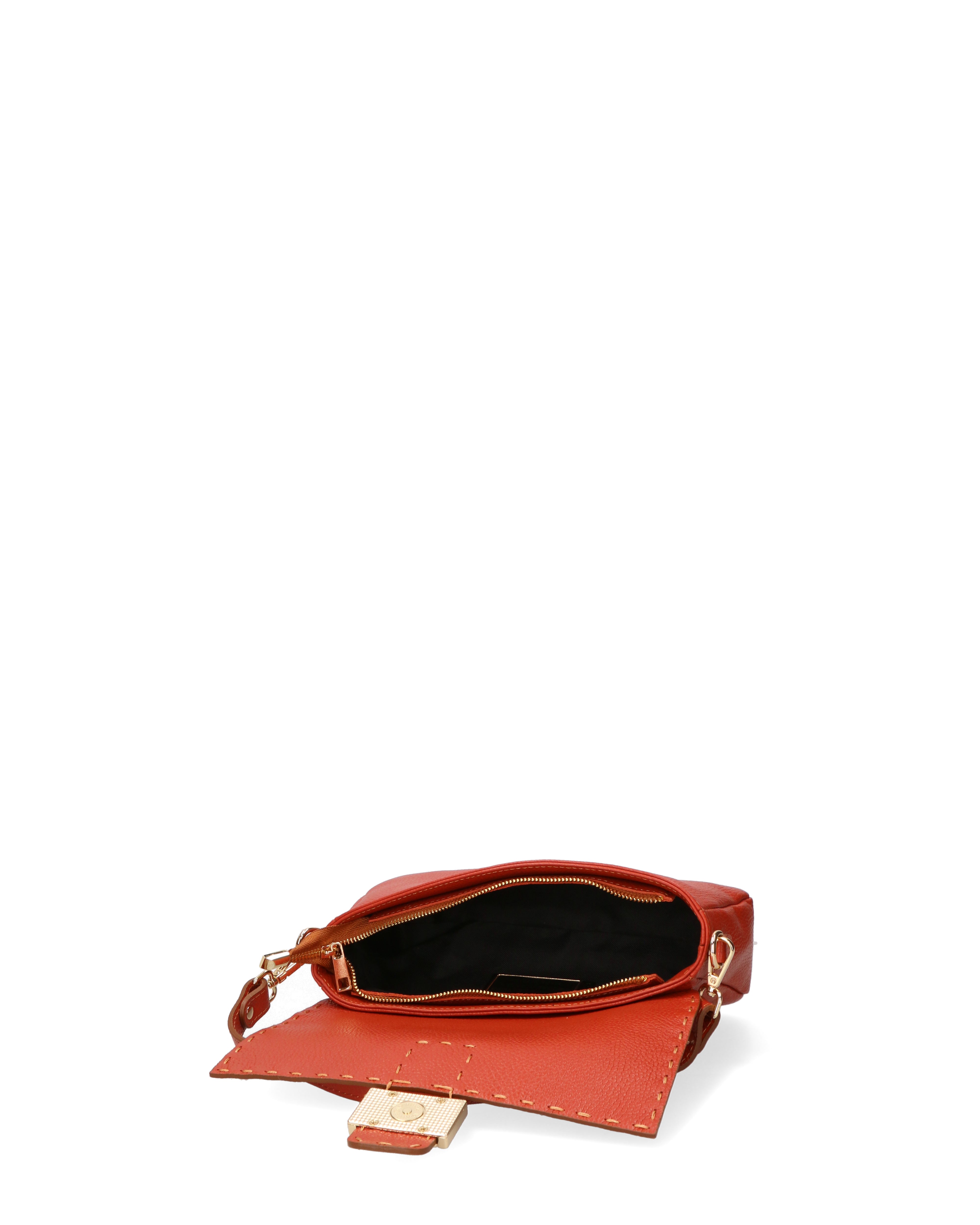 Wally Borsa a spalla da donna Vera pelle 06869-D61 MATTONE Gave Lux