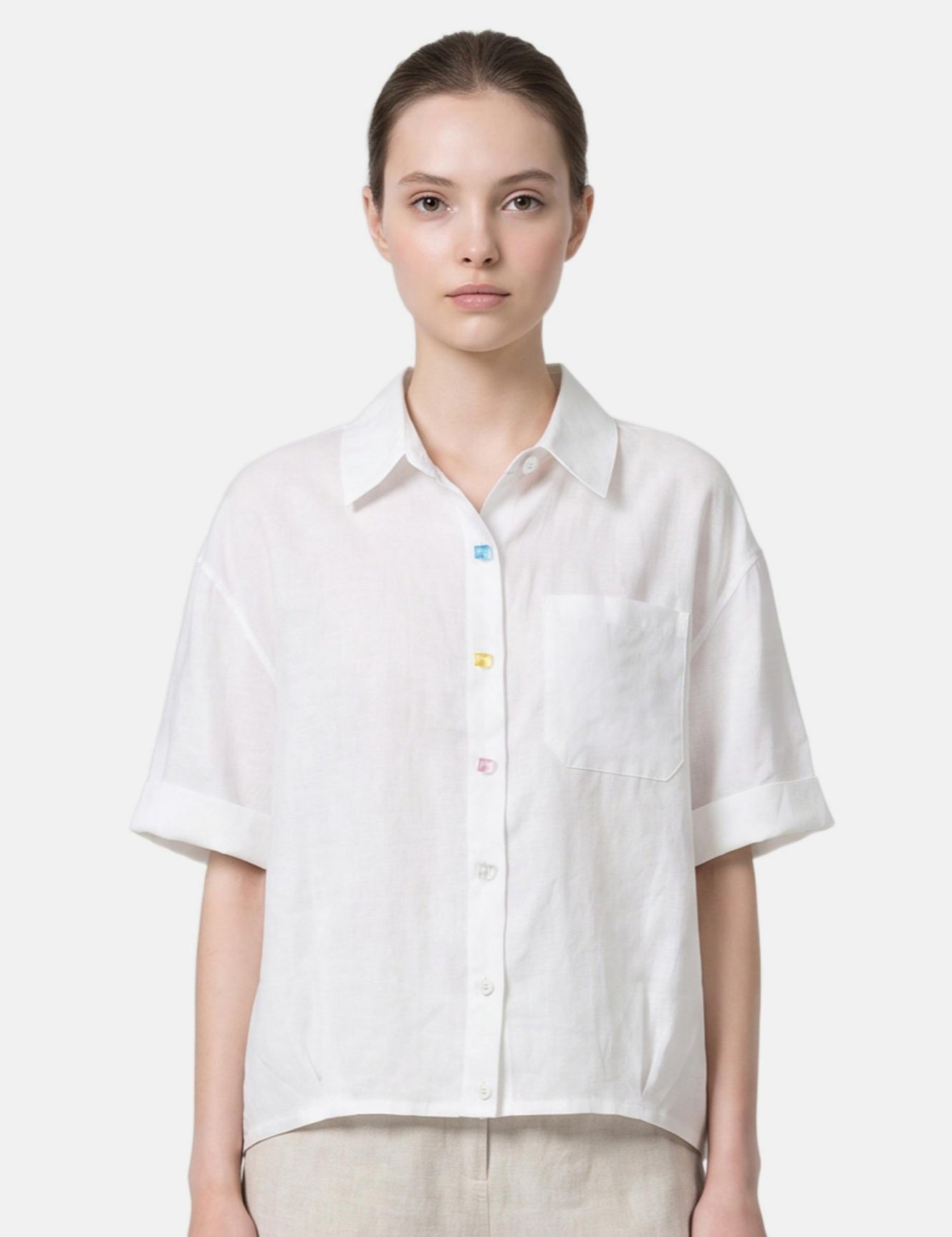 Blusa in 86 Lyocell 14 Poliestere Bianco