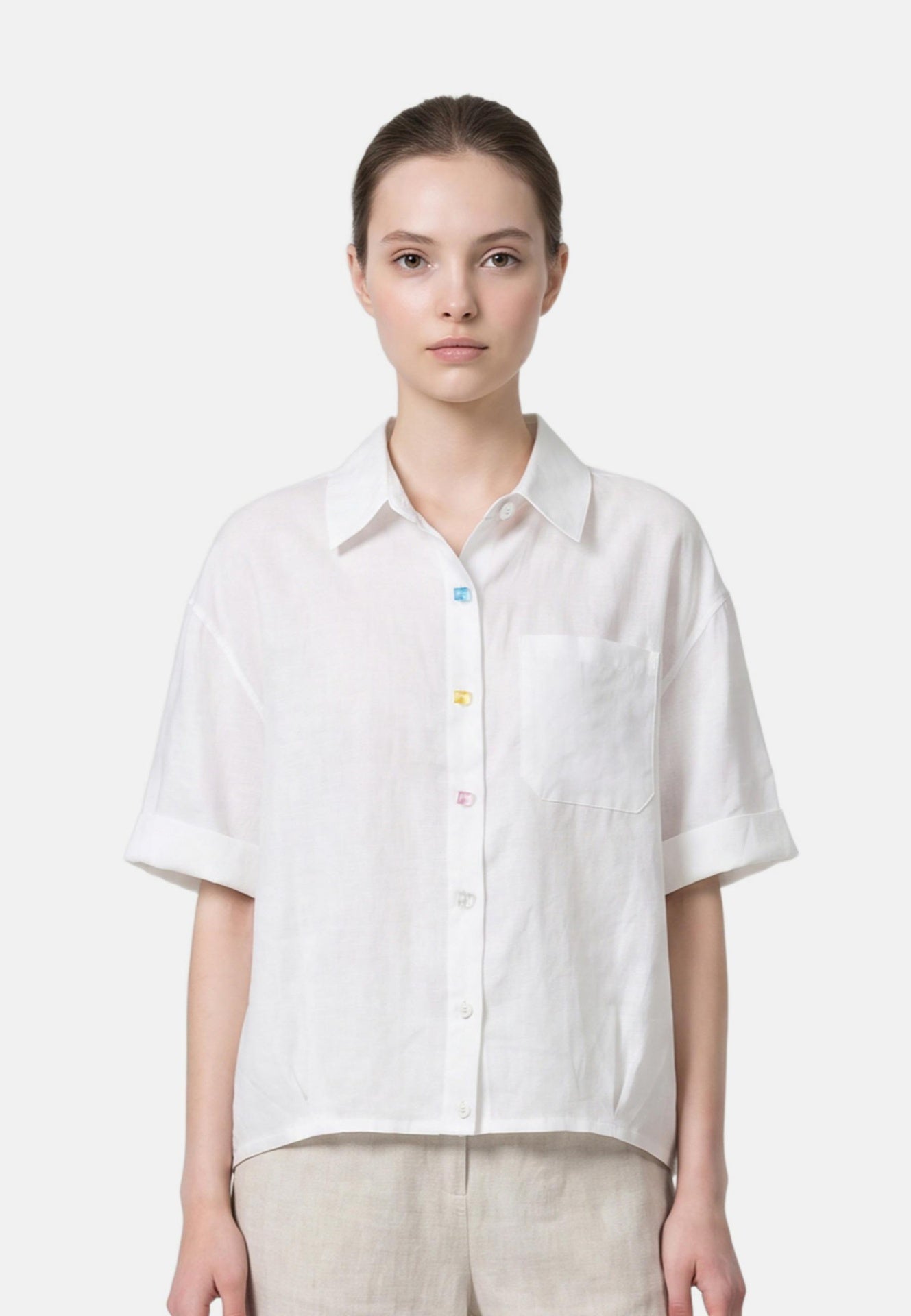 Blusa in 86 Lyocell 14 Poliestere Bianco