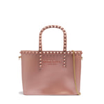 Borsa a mano da donna 100% Pvc FLAT GLAS M-ROSA ANTICO + OFF GOLD Marc Ellis