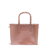 Borsa a mano da donna 100% Pvc FLAT GLAS M-ROSA ANTICO + OFF GOLD Marc Ellis