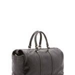 Borsa da viaggio unisex vera pelle 100% cotone 4546-NERO Alessia Firenze