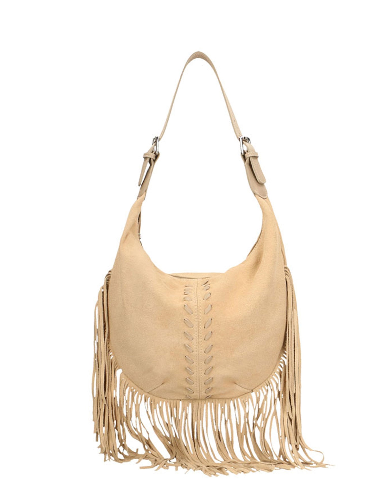 Zefira Borsa a spalla da donna Pelle Scamosciata 8630-FANGO Gave Lux