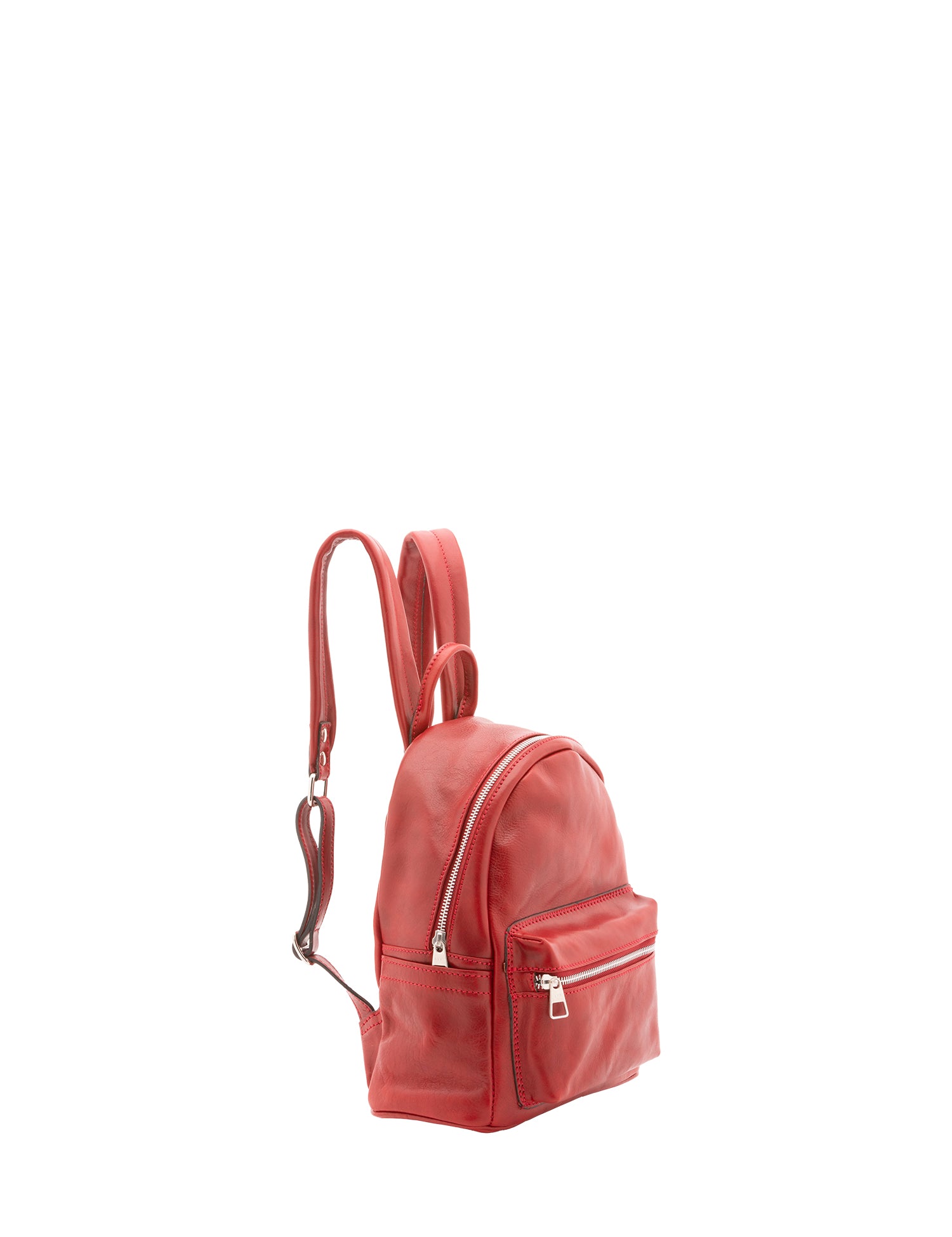 Zaino unisex in vera pelle 100% cotone 4460-ROSSO Alessia Firenze