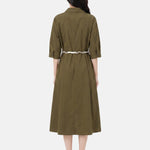 Vestito in Cotone Verde Militare