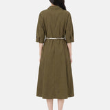 Vestito in Cotone Verde Militare