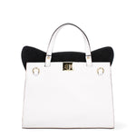 Arancia Borsa a mano da donna 100% pelle 8969-BIANCO+NERO Gave Lux
