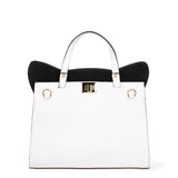 Arancia Borsa a mano da donna 100% pelle 8969-BIANCO+NERO Gave Lux