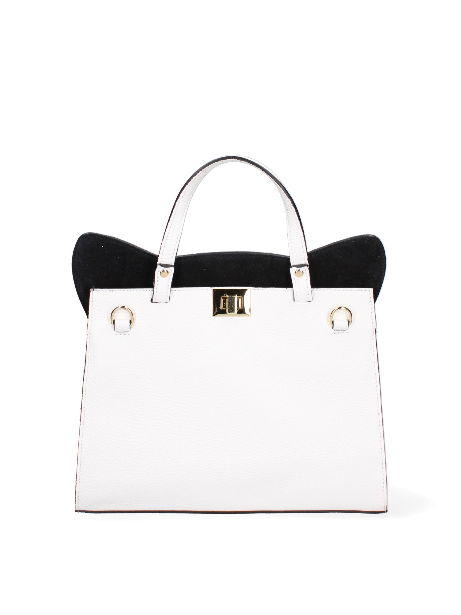 Arancia Borsa a mano da donna 100% pelle 8969-BIANCO+NERO Gave Lux
