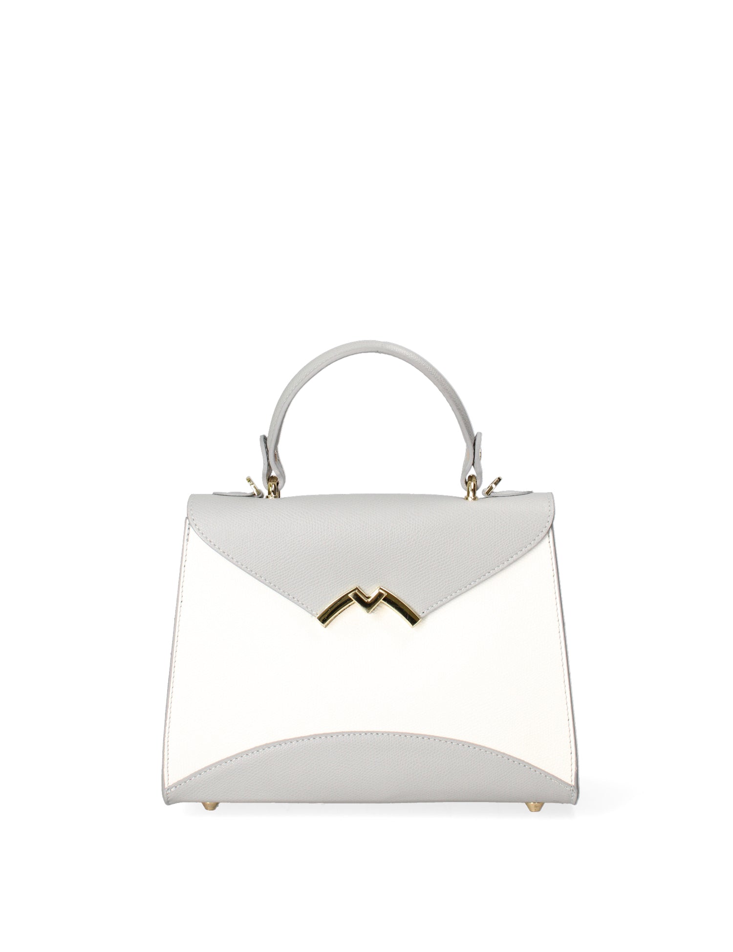 Auriga Chic Borsa a mano da donna Vera pelle 8924-BIANCO+GRIGIO Gave Lux
