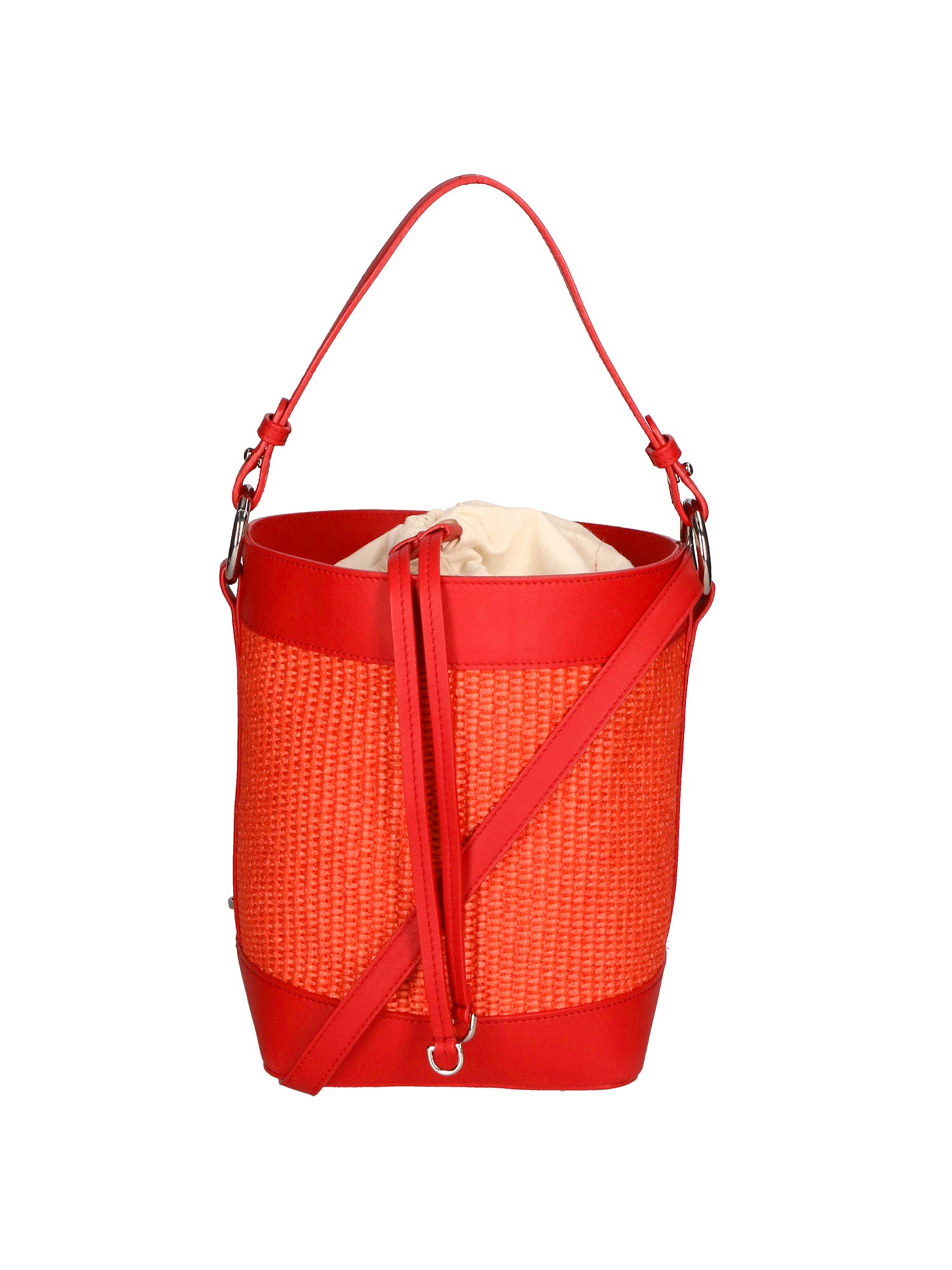 Borsa a secchiello da donna Misto pelle e tessuto MYB-05165-SS-534+S42 CORALLO My Best Bag