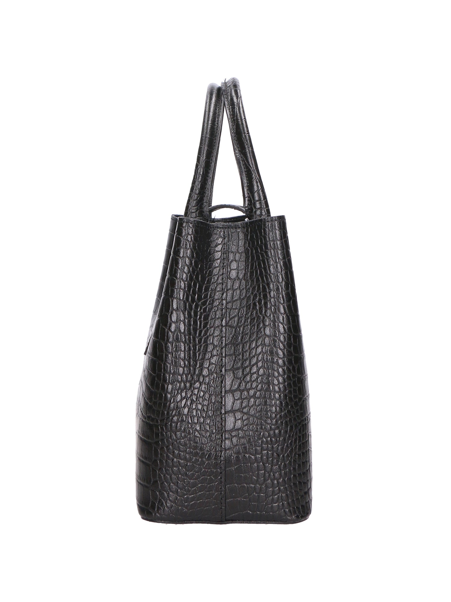 Letizia Borsa a mano da donna Pelle stampata croco 06542-NERO Gave Lux