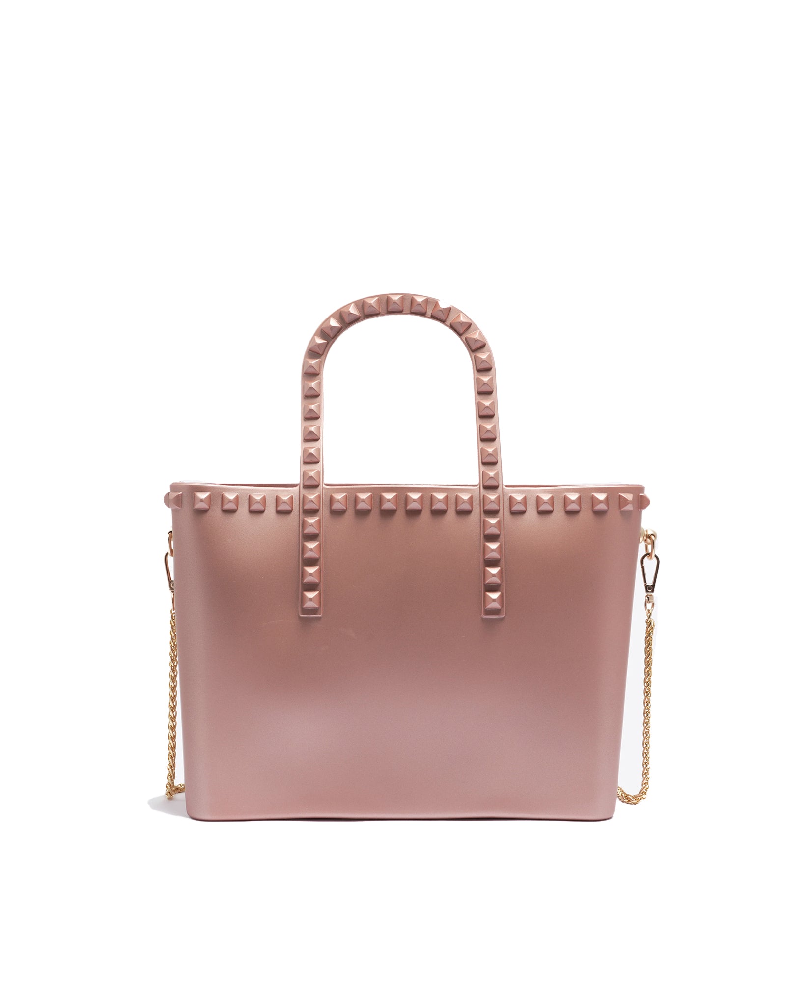 Borsa a mano da donna 100% Pvc FLAT GLAS M-ROSA ANTICO + OFF GOLD Marc Ellis