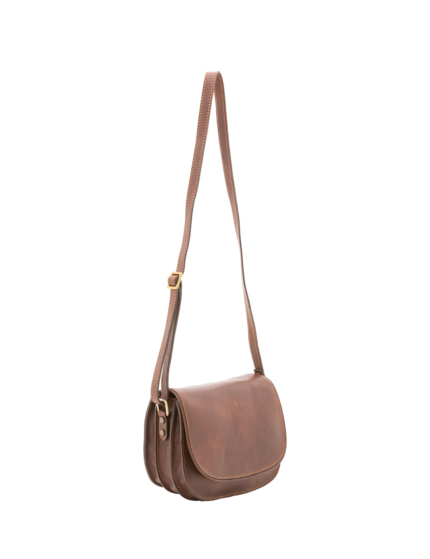 Borsa a tracolla da donna 100% vera pelle 4582-TESTA DI MORO Alessia Firenze