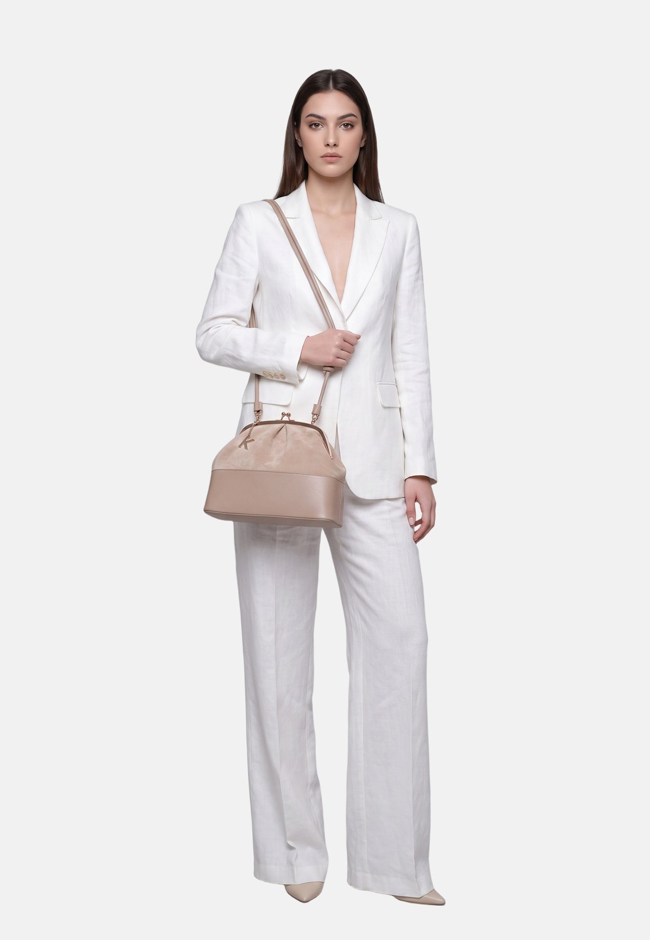 Borsa a Mano in Poliestere 100% Beige