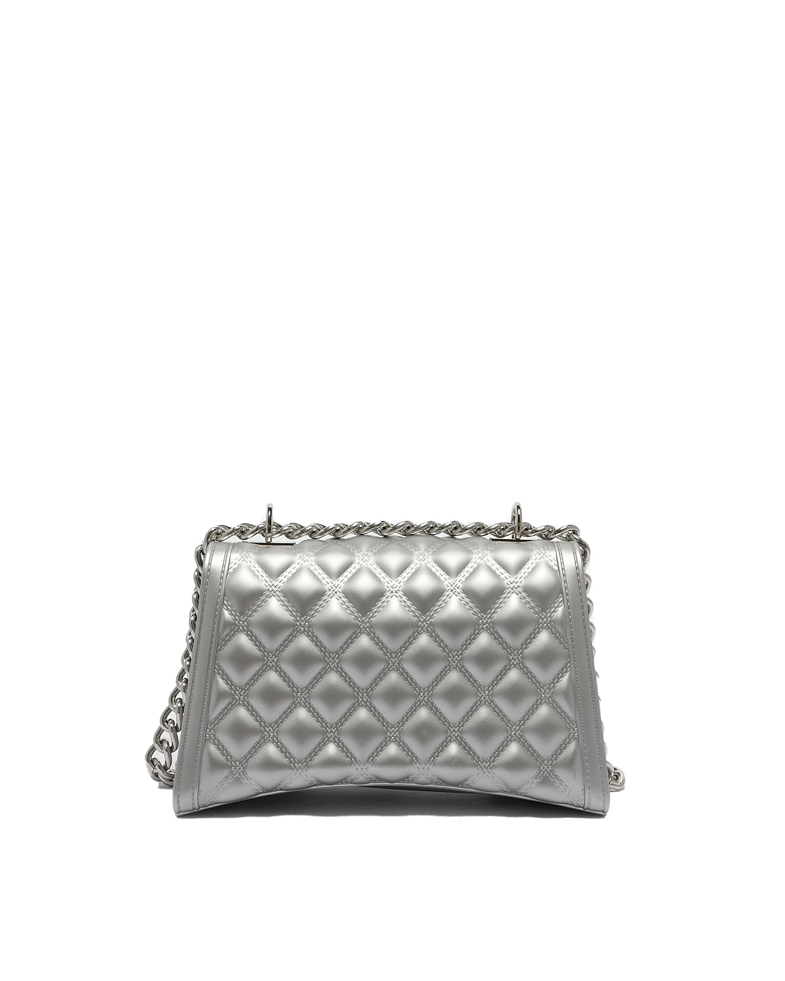 Borsa a mano da donna 100% Pvc FLAT RHOMBUS M-SILVER Marc Ellis
