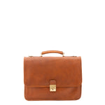 Borsa a mano unisex in vera pelle Made in Italy 4017-MIELE Alessia Firenze