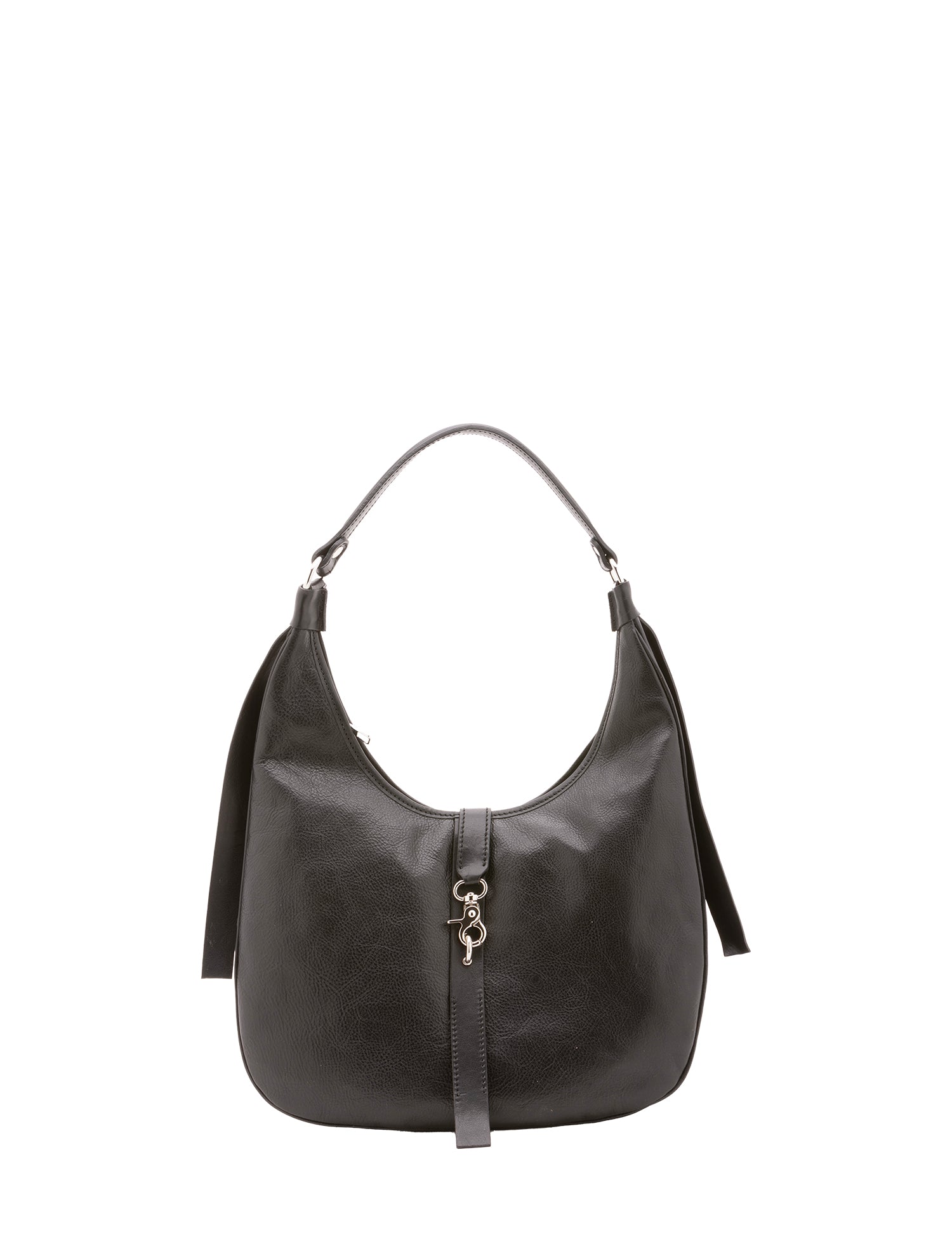 Borsa a spalla da donna 100% vera pelle 4607-NERO Alessia Firenze