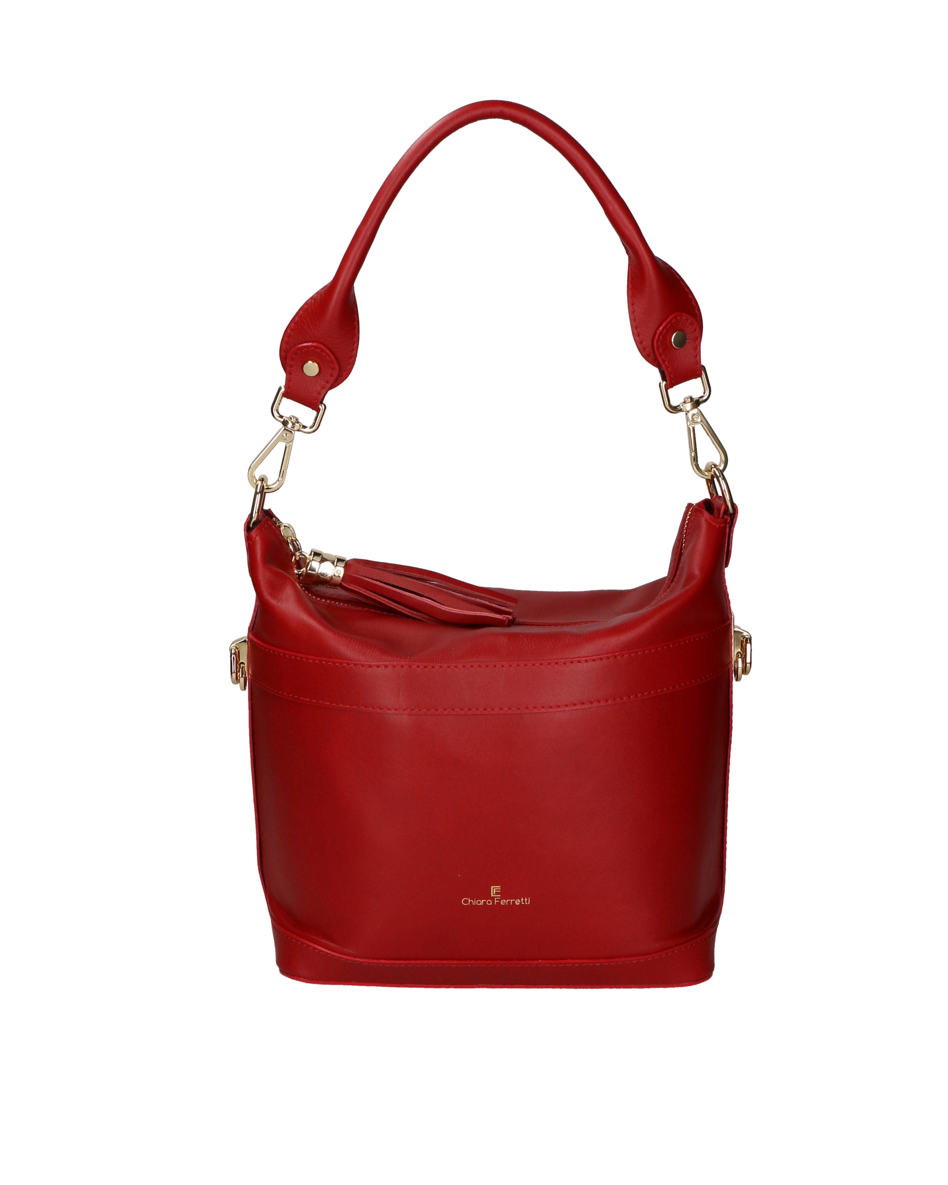 Elowen Elite Borsa a spalla da donna Vera Pelle 03824-10 ROSSO SCURO Chiara Ferretti