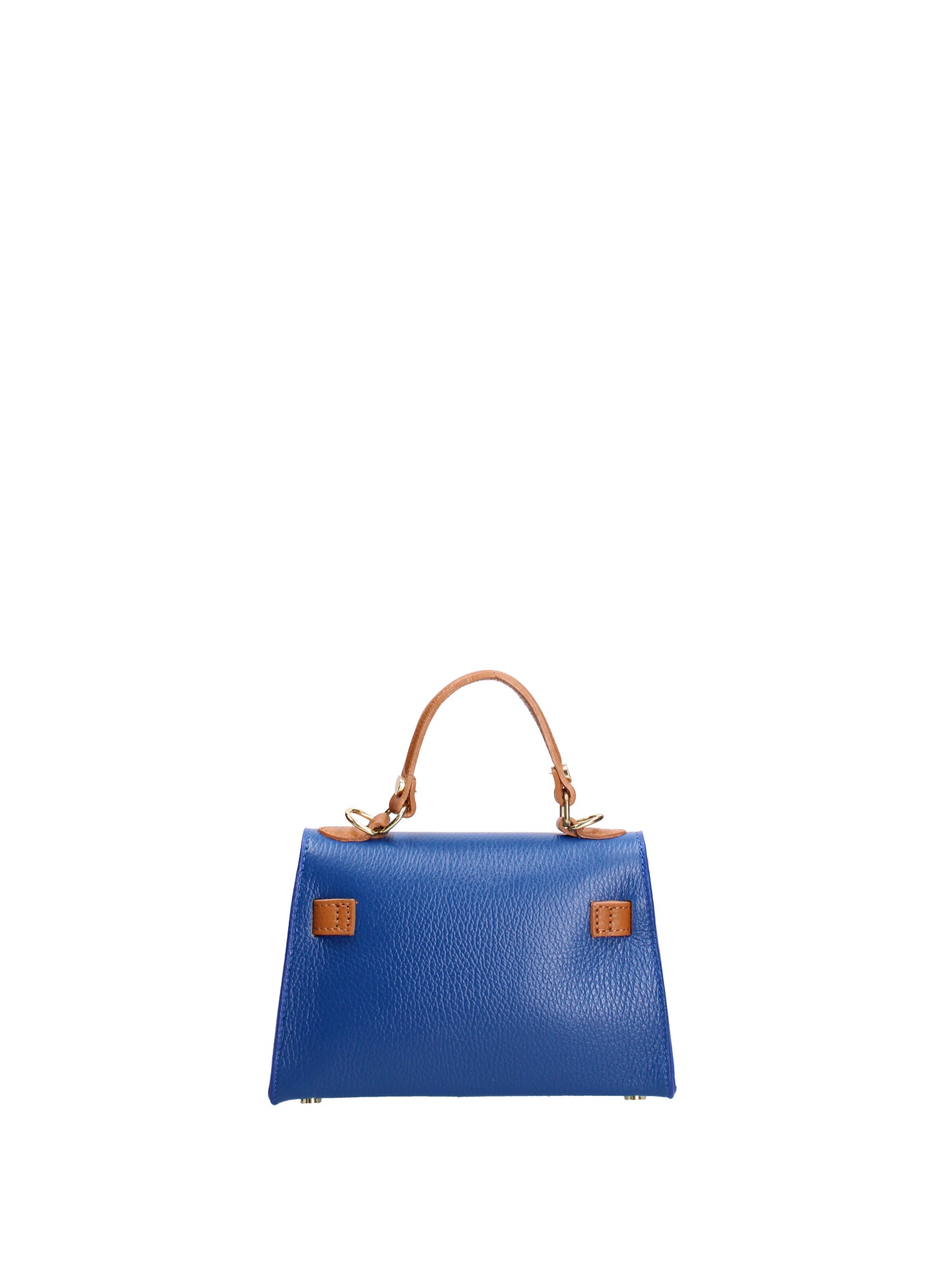 Borsa a mano da donna 100% vera pelle 07221-D22 BLUETTE+D44 CUOIO Roberta Rossi