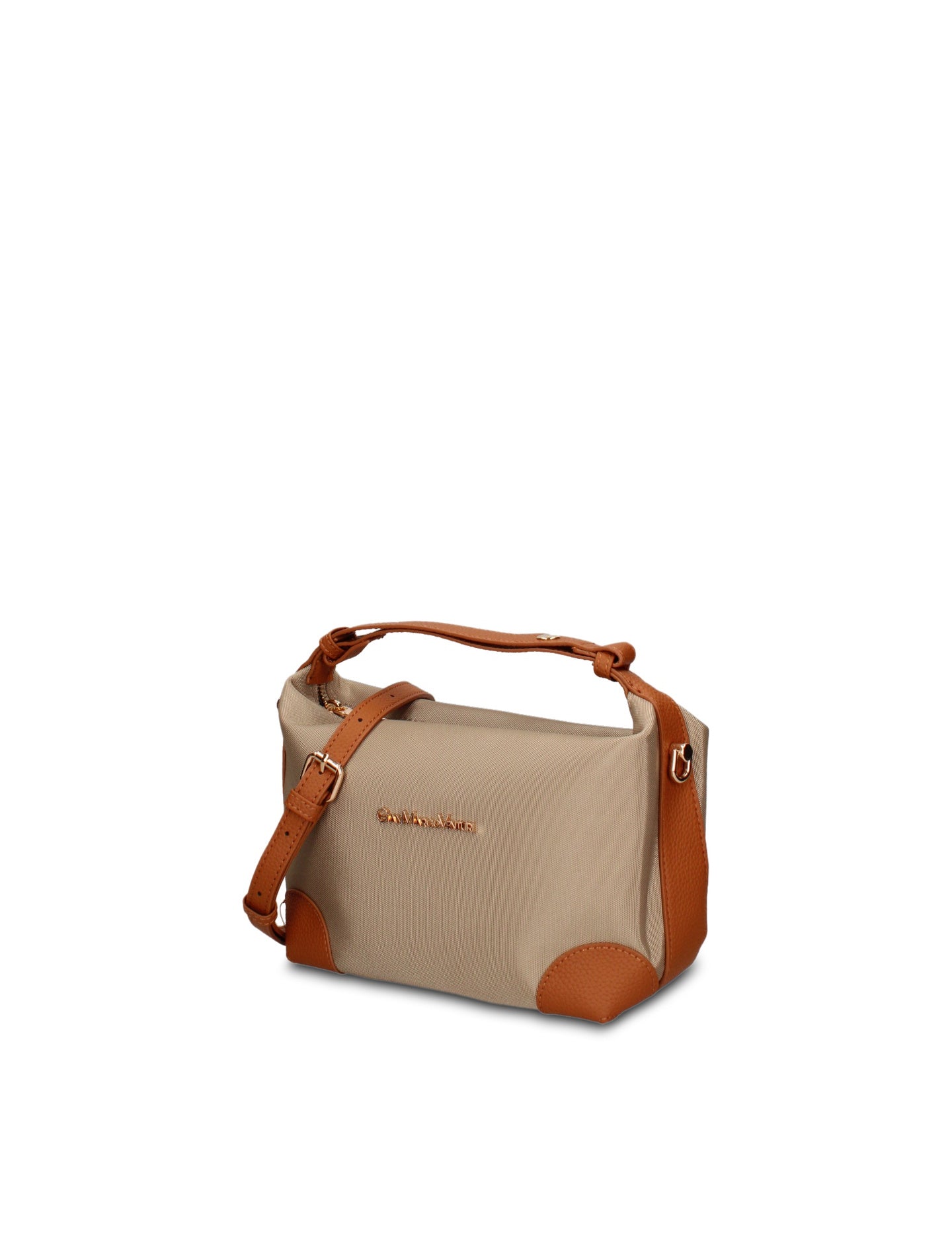 Borsa a Mano in 100% Pu Vegan Leather Beige