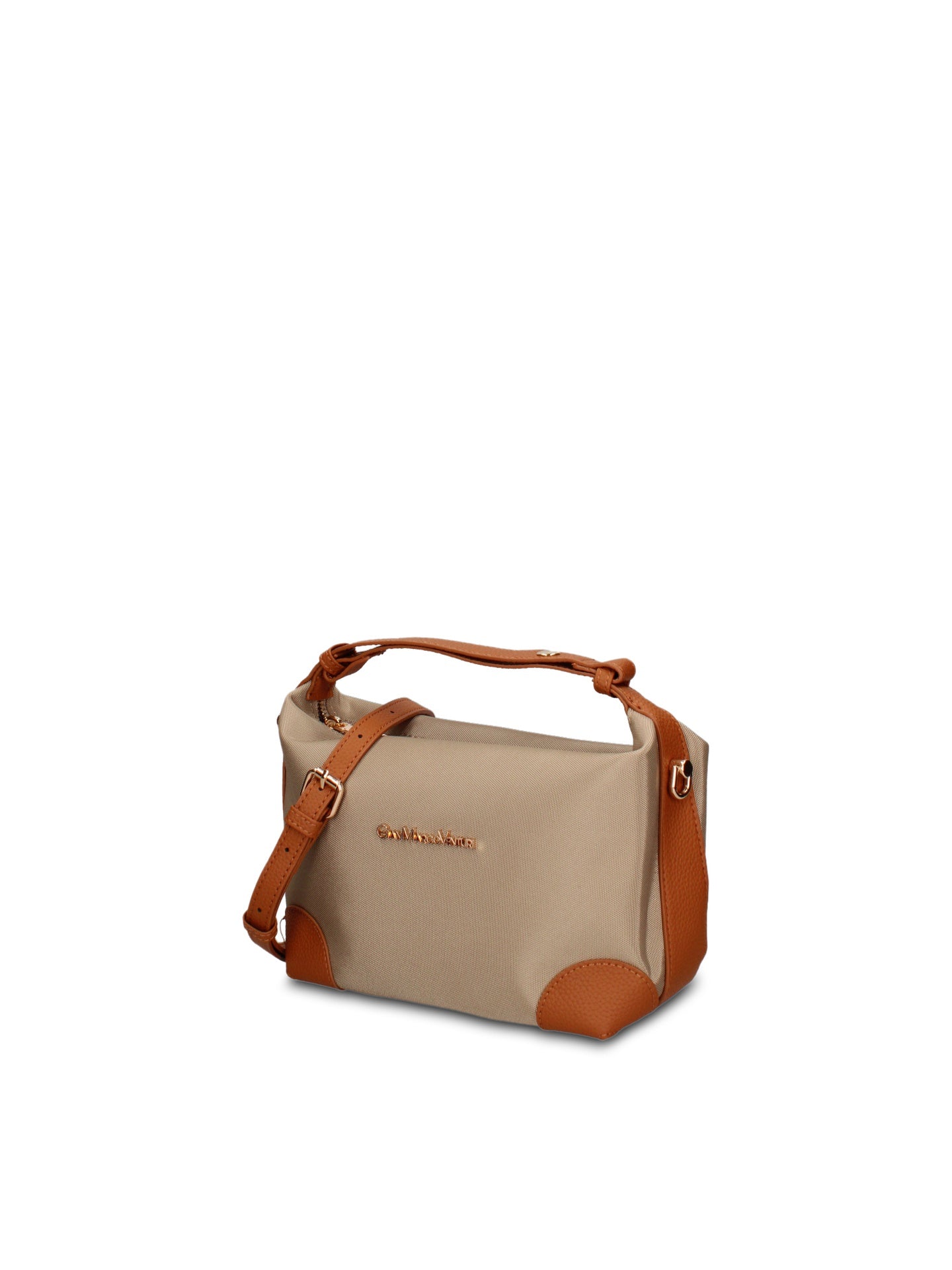 Borsa a Mano in 100% Pu Vegan Leather Beige