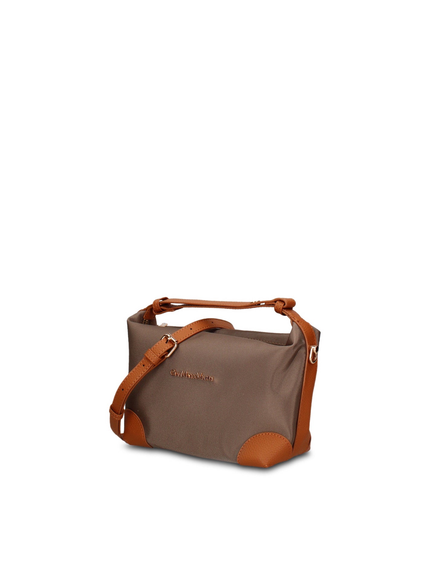 Borsa a Mano in 100% Pu Vegan Leather Verde Militare
