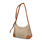Borsa a Tracolla in 100% Pu Vegan Leather Beige